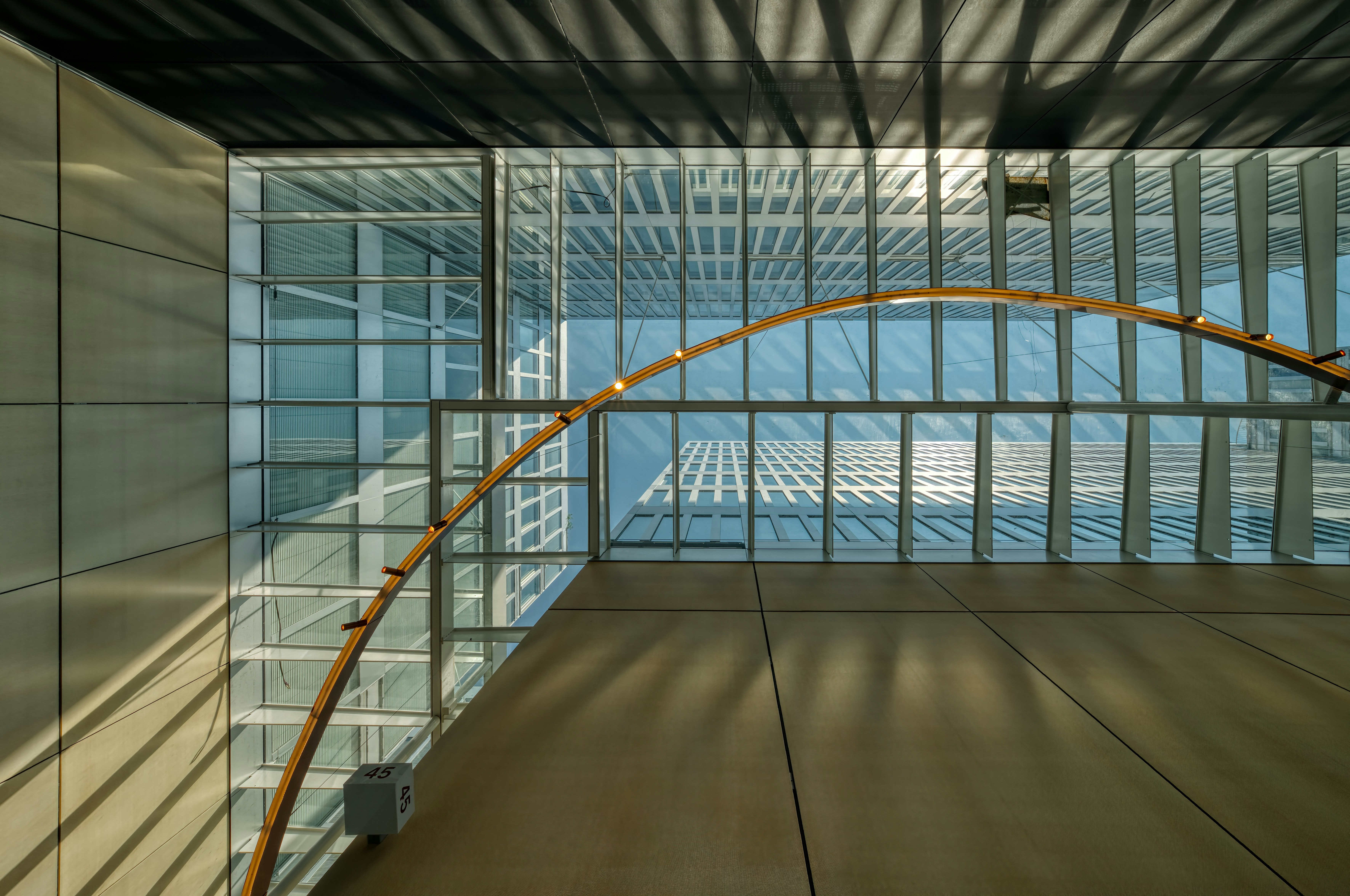 white metal spiral staircase inside building